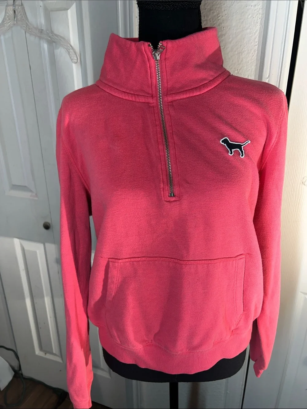 PINK Victoria's Secret Coral Pink Teddy Pullover Jacket